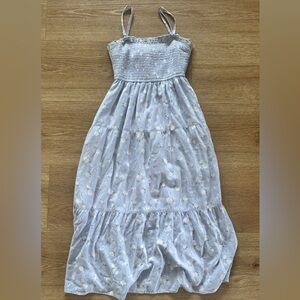 Light Blue Floral Tiered Hollister Dress